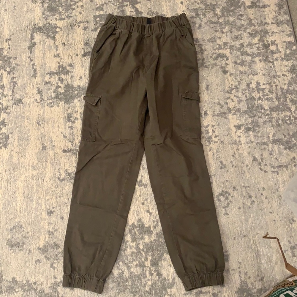 Olive green cargo joggers